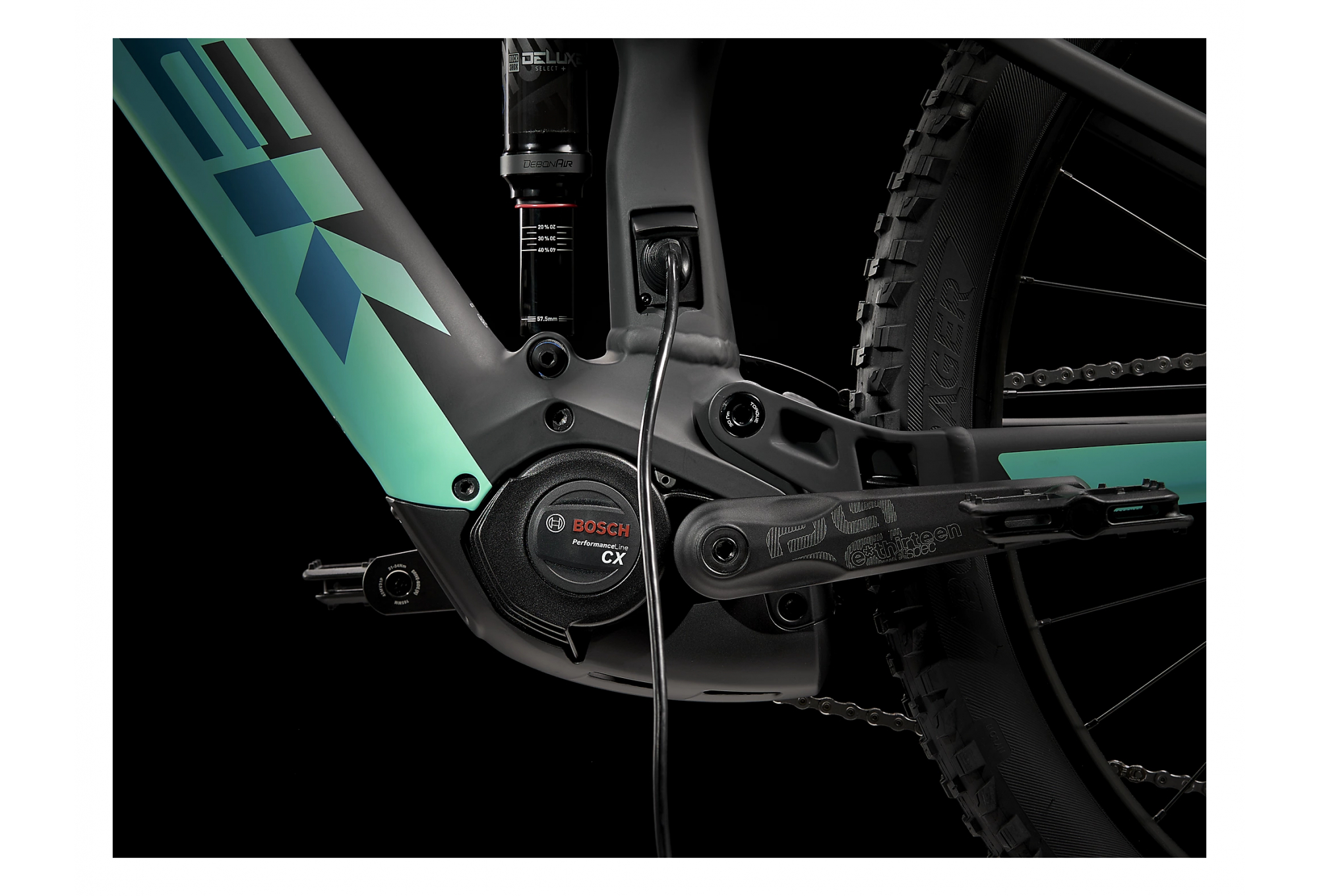 VTT Électrique Tout-Suspendu Trek Rail 5 Shimano Deore 12V 625 Wh 29'' Noir Mat / Vert Miami 2022 – Image 5
