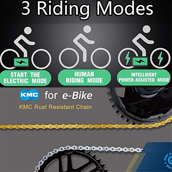 RDJM VTT Electrique, 1000W Fat vélo électrique 48V Batterie au Lithium Mens Montagne E vélo 21 Vitesses 26 Pouces – Image 5