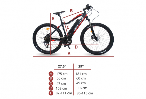 VTT ÉLECTRIQUE SEMI-RIGIDE URBANBIKER DAKOTA 27.5'' ROUGE - BATTERIE 840 WH MOTEUR 250W / 160 - 180 CM – Image 3