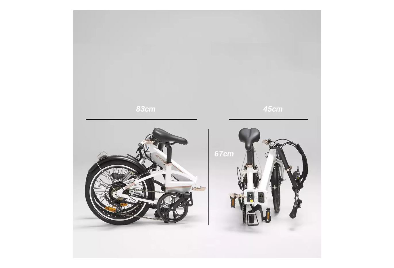 Vélo Pliant Électrique Btwin Tilt 500 Shimano Tourney 6V 250 Wh 20'' Blanc – Image 2