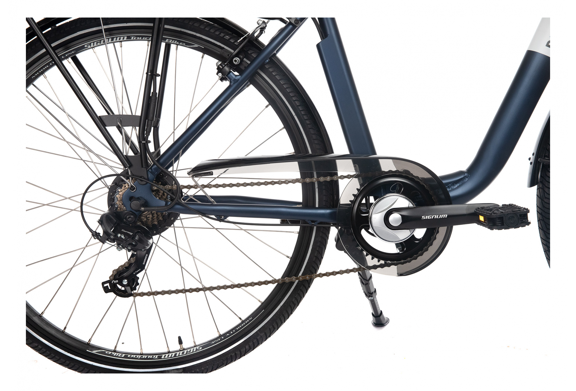 Vélo de Ville Électrique Mixte Bicyklet Claude Shimano Tourney 7V 500 Wh 700 mm Bleu Nuit Mat – Image 2