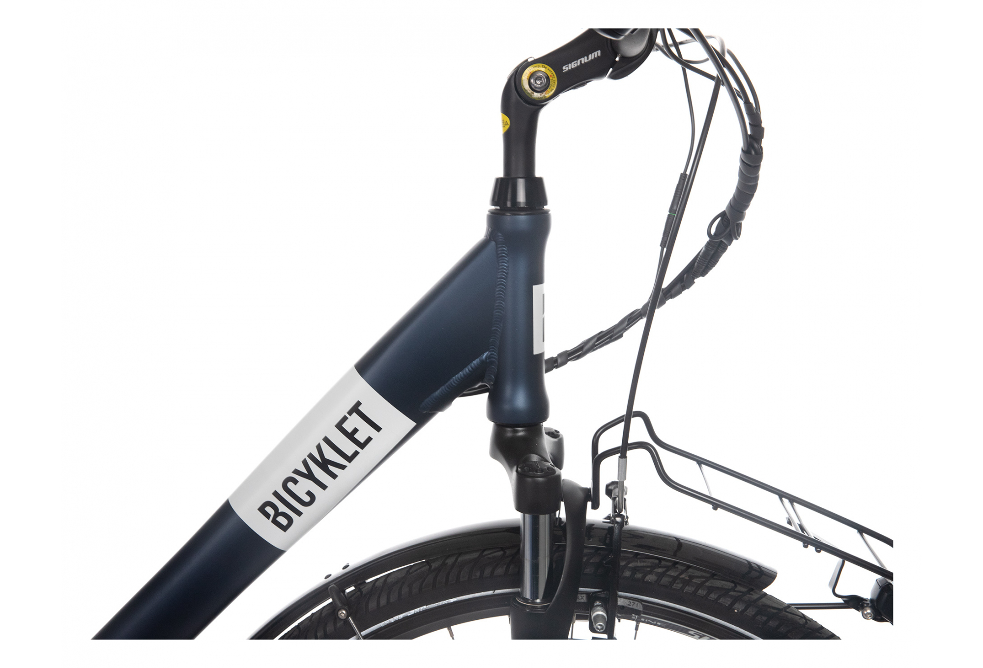 Vélo de Ville Électrique Mixte Bicyklet Claude Shimano Tourney 7V 500 Wh 700 mm Bleu Nuit Mat – Image 4