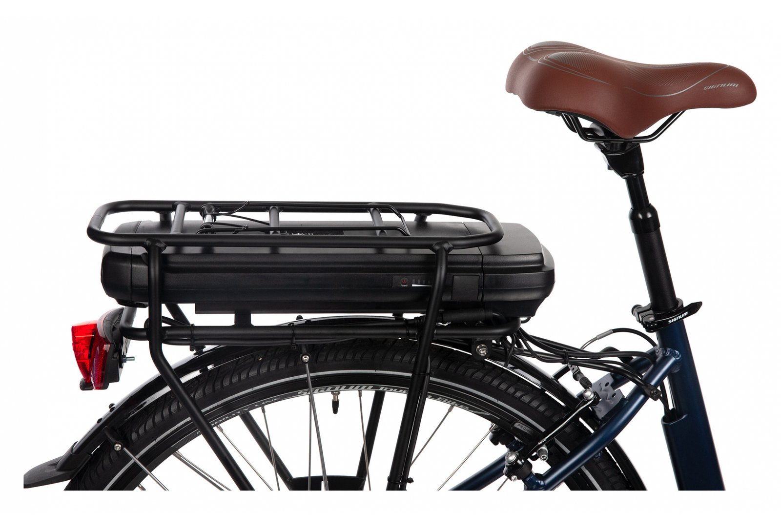 Mixte Bicyklet Claude Shimano Tourney 7V 500 Wh 700 mm Bleu Nuit Mat Marron – Image 3