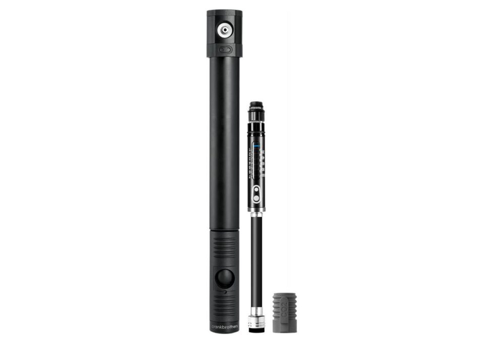 POMPE À MAIN CRANKBROTHERS KLIC HV MANOMÈTRE ET EMBOUT CO2 NOIR