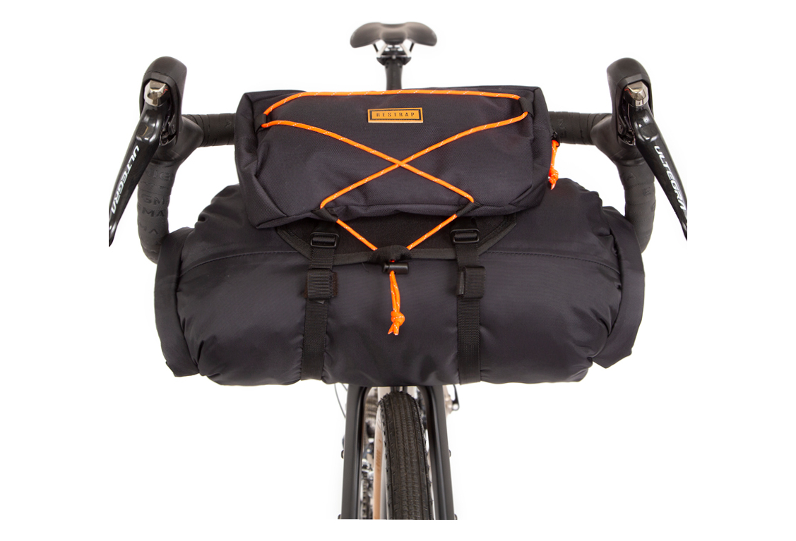 SACOCHE DE GUIDON RESTRAP BAR BAG HOLSTER AVEC SAC ÉTANCHE / 14 + 3 L / NOIR ORANGE
