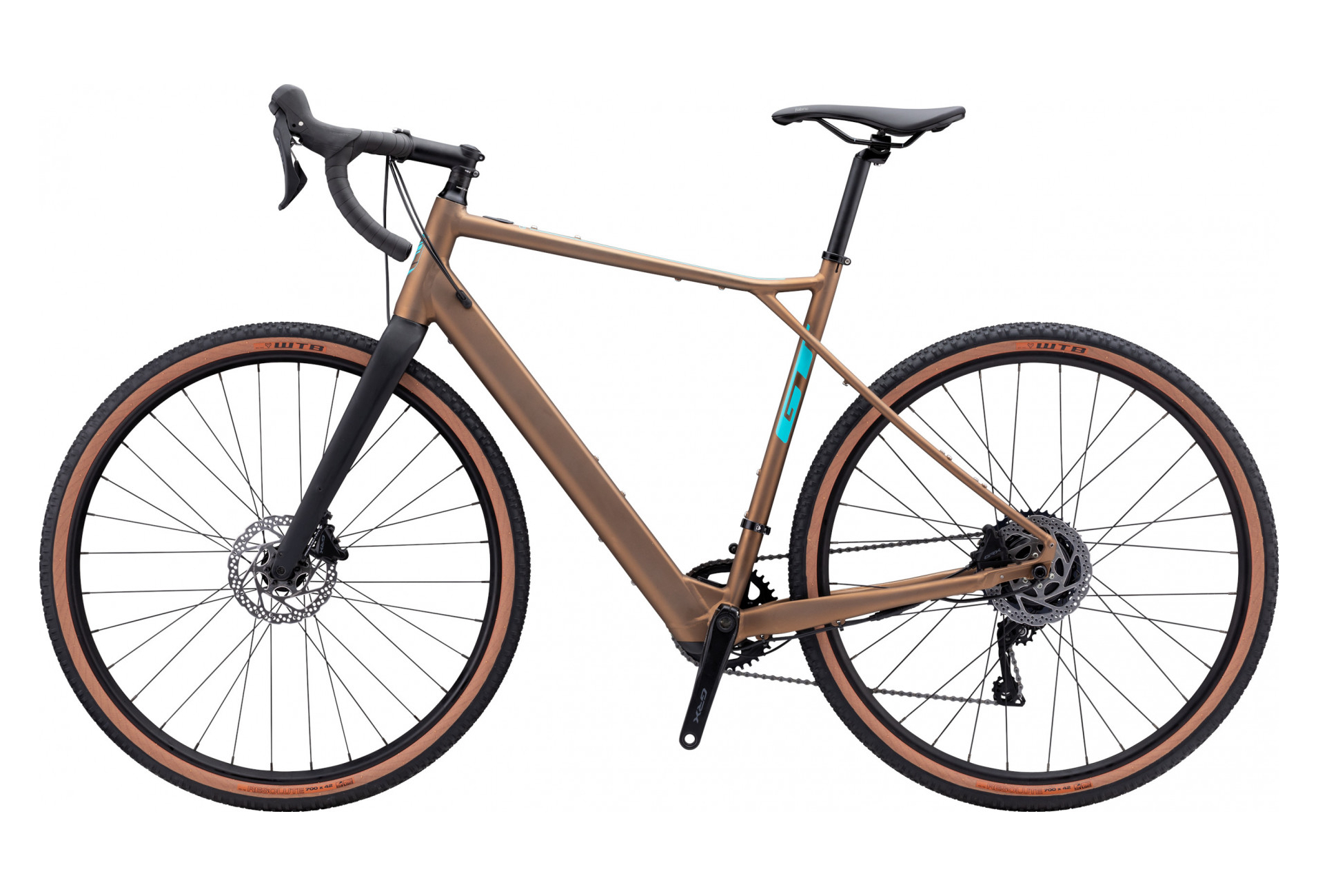 VELO DE ROUTR-GRAVEL BIKE ÉLECTRIQUE GT GRADE AMP SHIMANO GRX 11V 250 WH 700 MM BRONZE – Image 3
