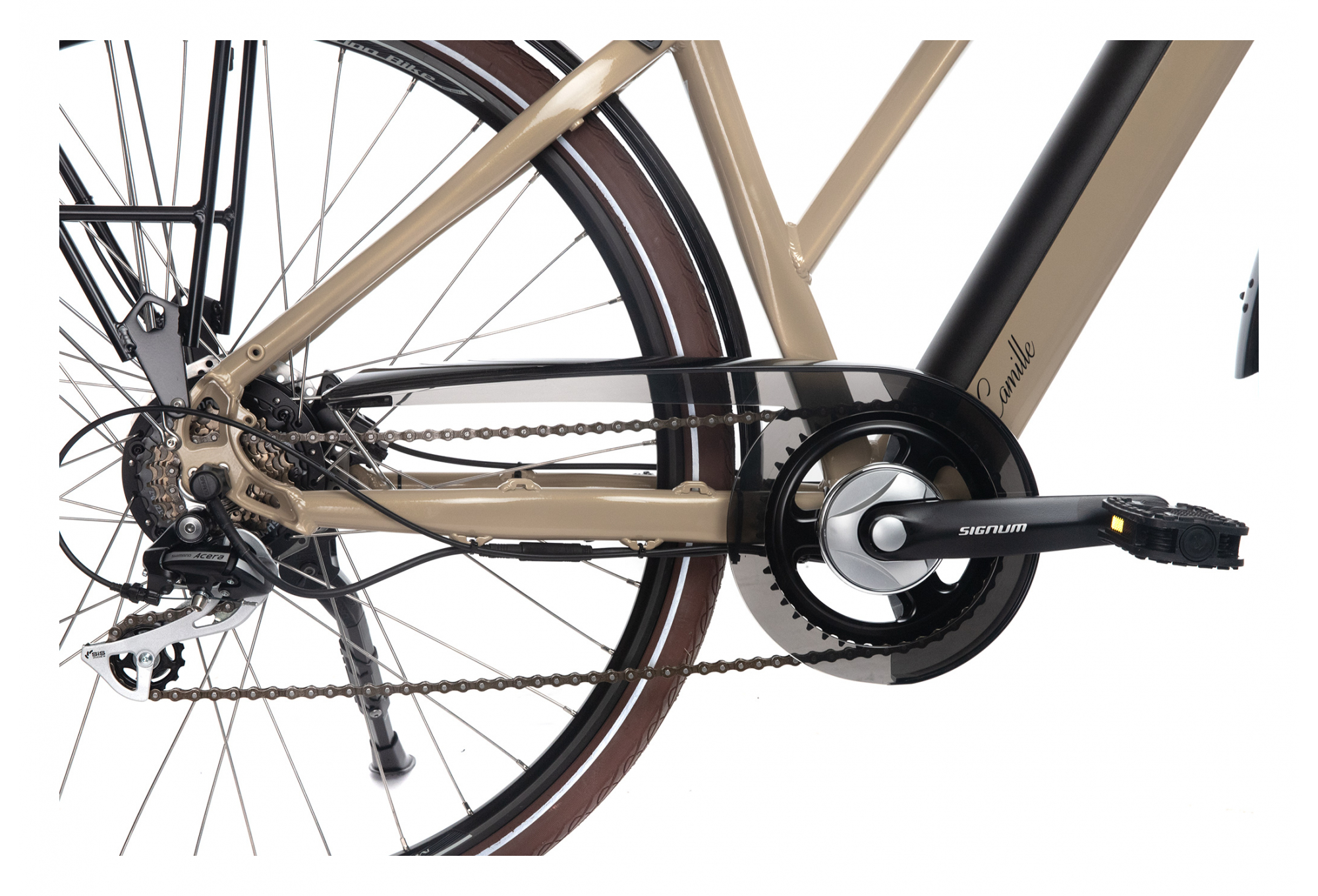 Vélo de Ville Électrique Bicyklet Camille Shimano Acera/Altus 8V 504 Wh 700 mm Beige Ivoire – Image 2