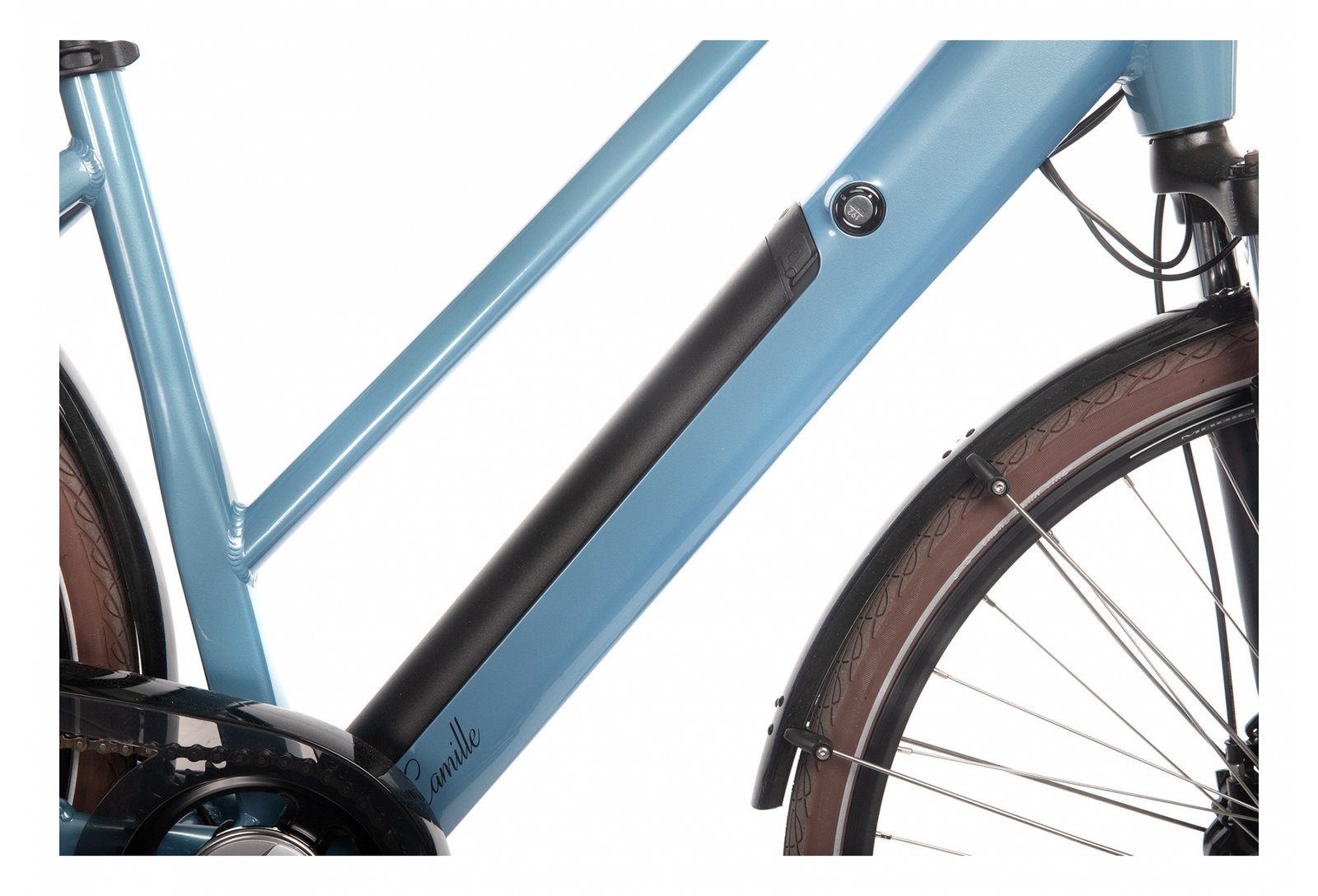 Vélo de Ville Électrique Bicyklet Camille Shimano Acera/Altus 8V 504 Wh 700 mm Bleu – Image 5