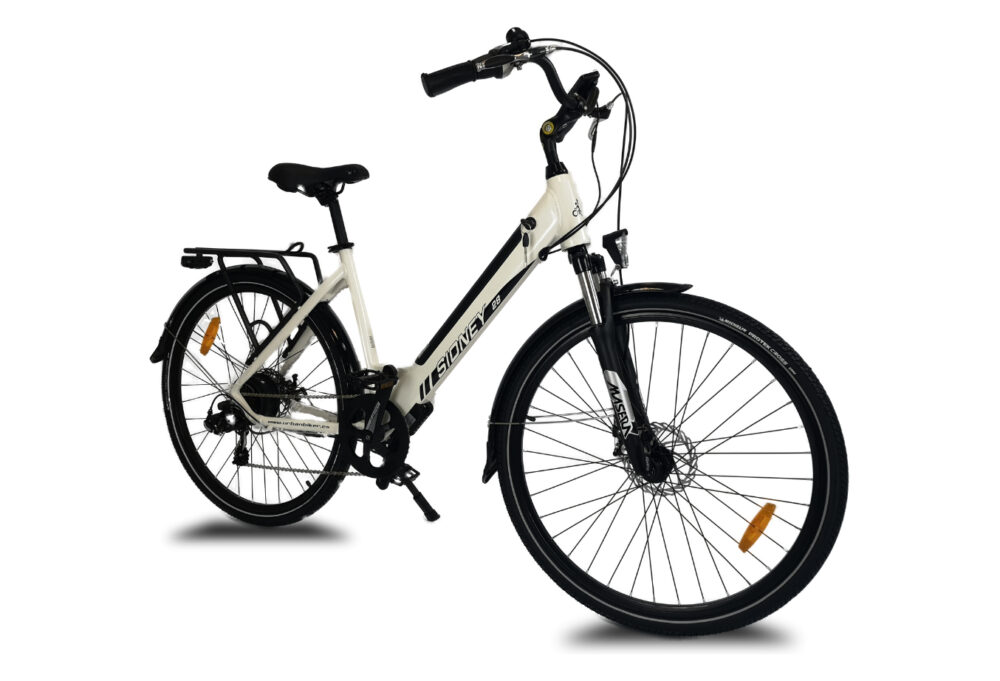 Vélo ville électrique URBANBIKER SIDNEY 28'' Blanc - Battery 504Wh Moteur 250W
