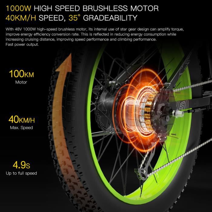 vélo électrique pliant BEZIOR X1000 1000W 26 pouces – Image 2