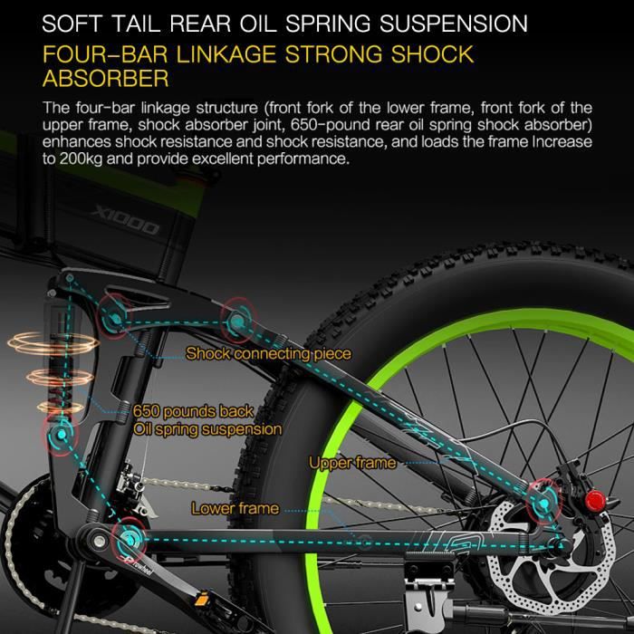 vélo électrique pliant BEZIOR X1000 1000W 26 pouces – Image 3