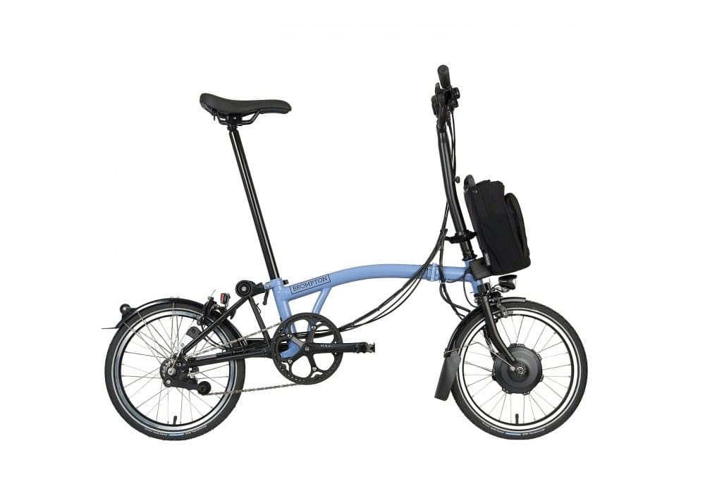 Brompton Vélo Pliant Électrique 16" - Electric C Line Explore - 6-Speed - High Bar - Extended Seatpost - 2023 - cloud blue