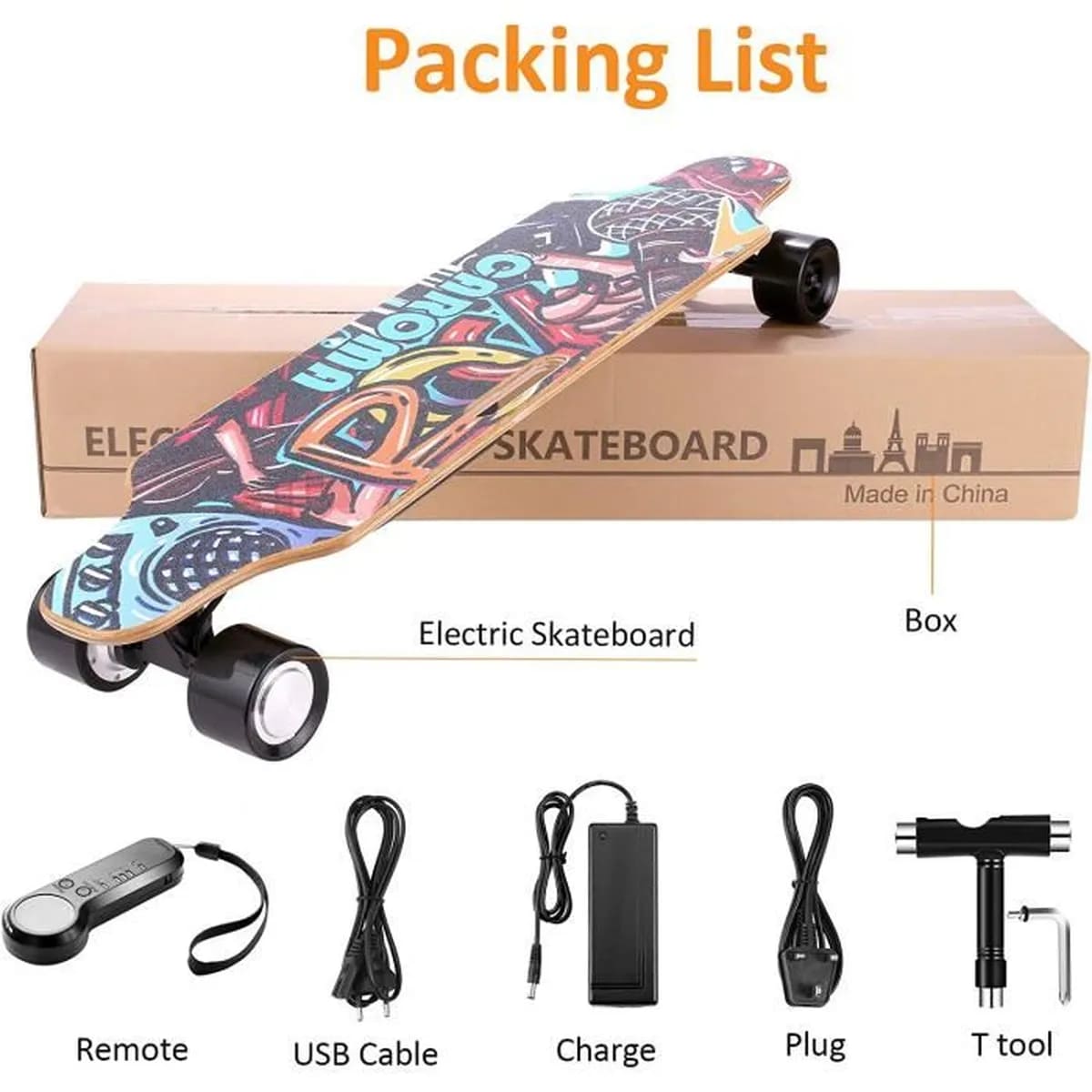 Caroma Skateboard électrique 350WX2 Double Moteur – Image 2