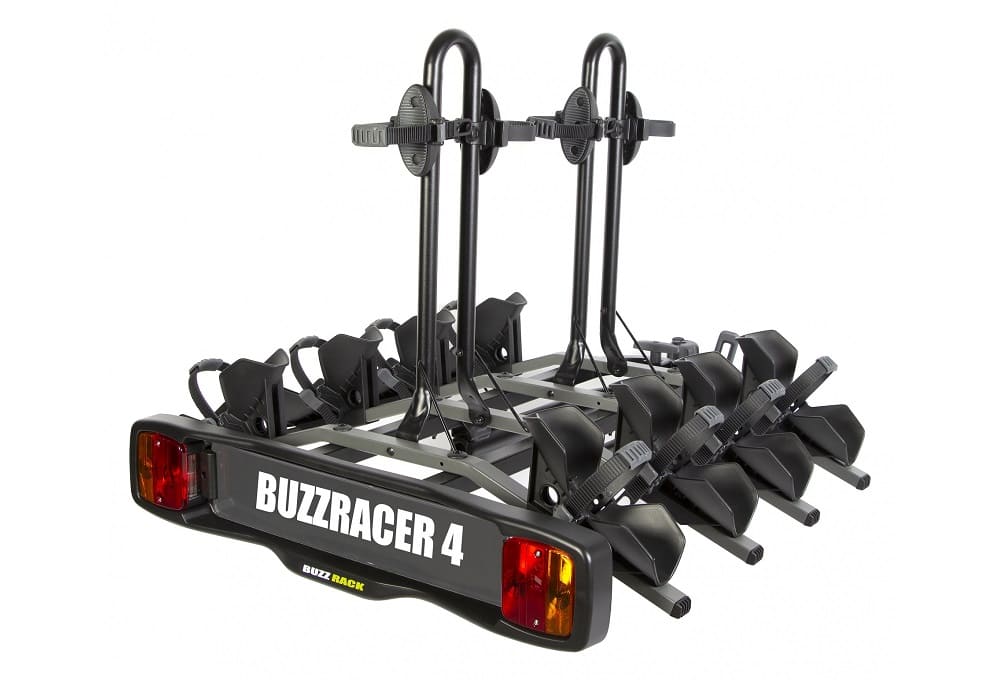 Porte-Vélos sur Boule d'Attelage Buzz Rack Buzzracer 4 - 7 Broches - 4 Vélos Noir