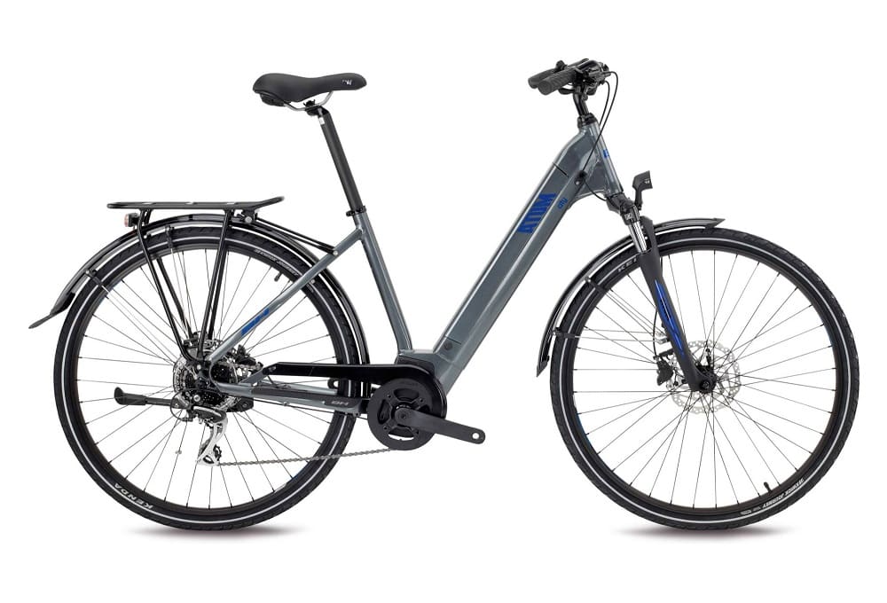 VTC Électrique BH Atom City Wave Shimano Acera 8V 500 Wh 700 mm Gris Plata Bleu 2023