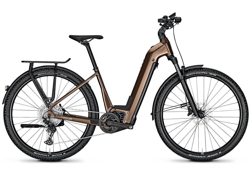VTC Électrique FOCUS 29" AVENTURA² 6.8 Wave 2023 Easy Entry Gold Brown