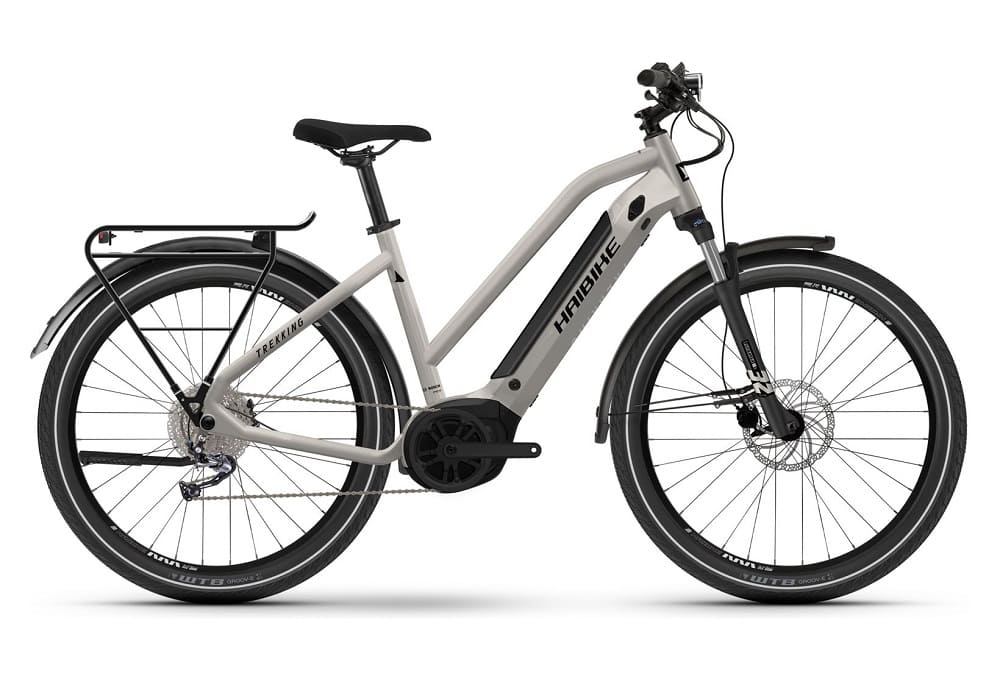 VTC Électrique Haibike Trekking 3 Mid Shimano Alivio 9V 500Wh 27.5" Gris Clair 2023