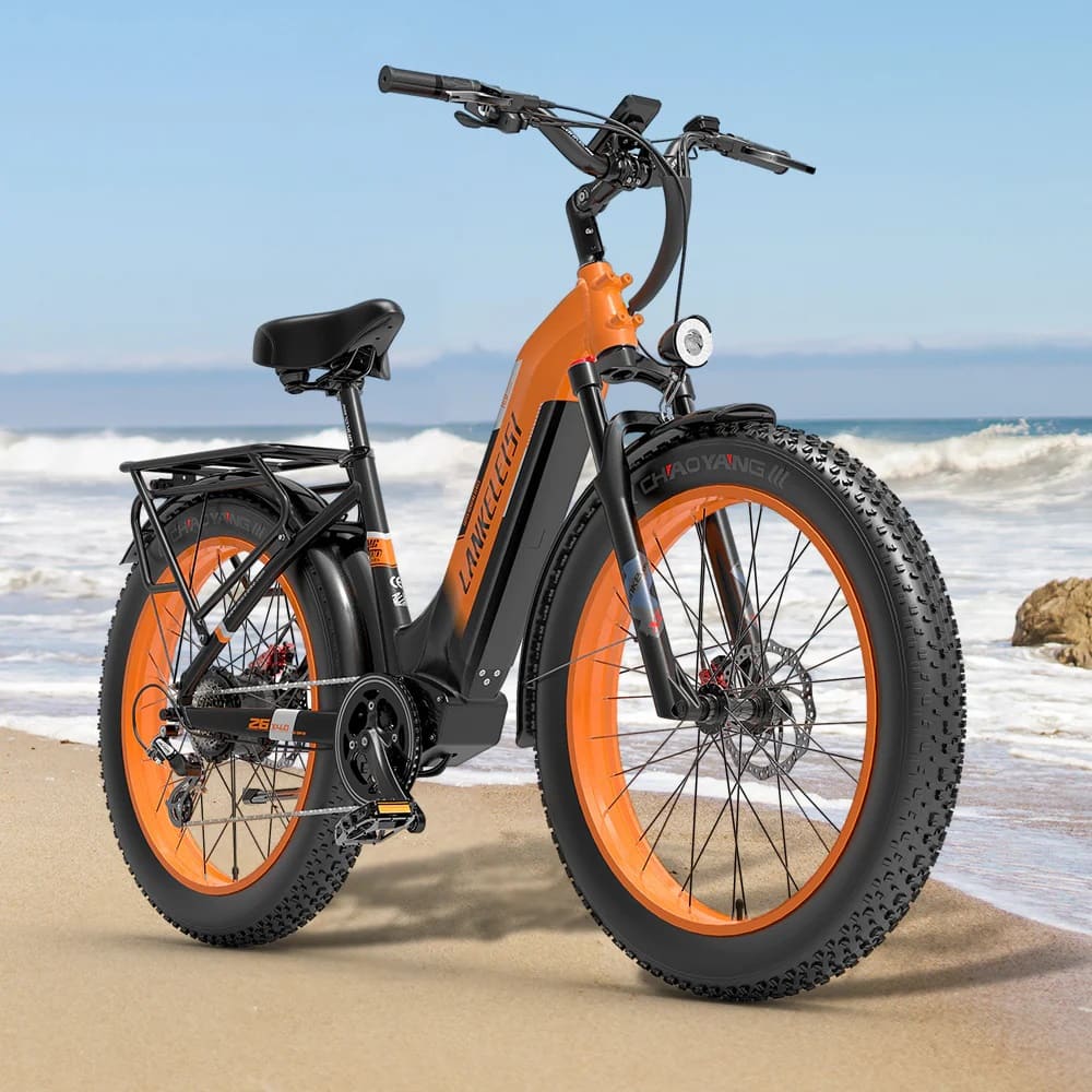 VTC électrique Lankeleisi MG600 Plus 1000W Bafang Motor 26" Fat Bike Orange – Image 12
