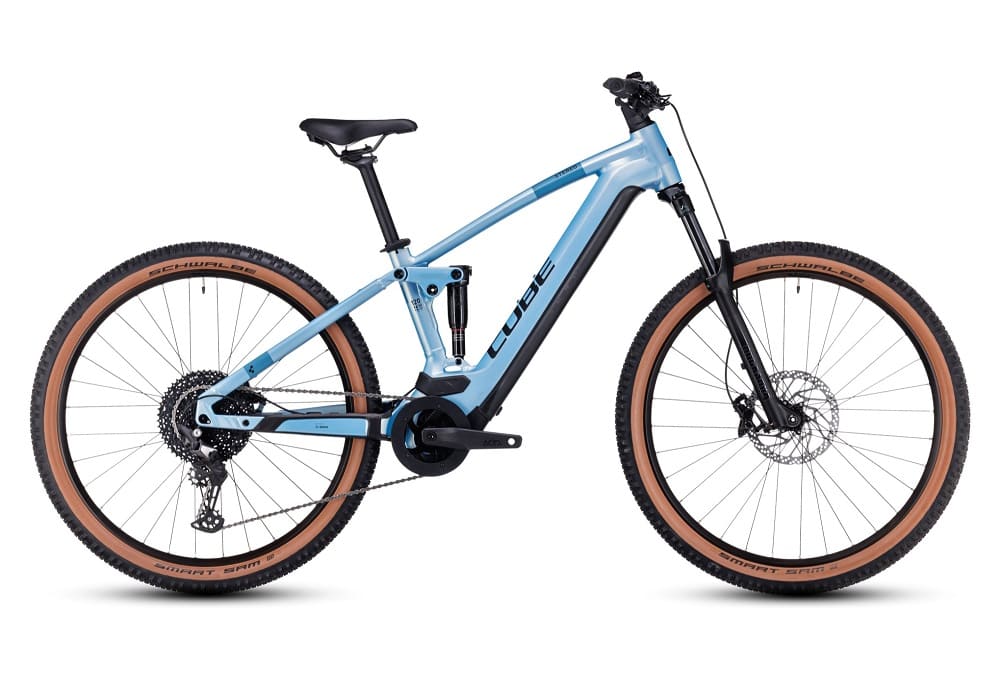 VTT Électrique Tout-Suspendu Cube Stereo Hybrid 120 Pro 625 Shimano Deore 12V 625 Wh 29" Bleu 2023