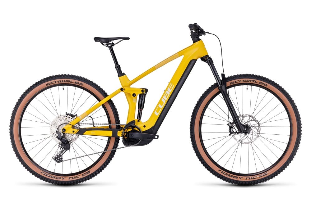 VTT Électrique Tout-Suspendu Cube Stereo Hybrid 140 HPC Pro 625 Shimano Deore 11V 625 Wh 29" Jaune Vivid Sun 2023