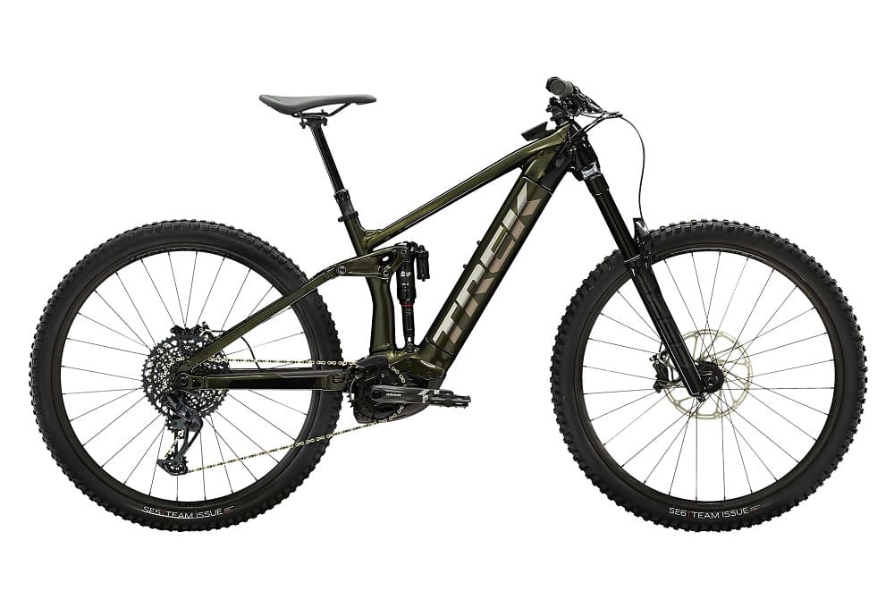 VTT Électrique Tout-Suspendu Trek Rail 9 Sram GX Eagle 12V 625 Wh 29" Vert Olive / Noir 2023