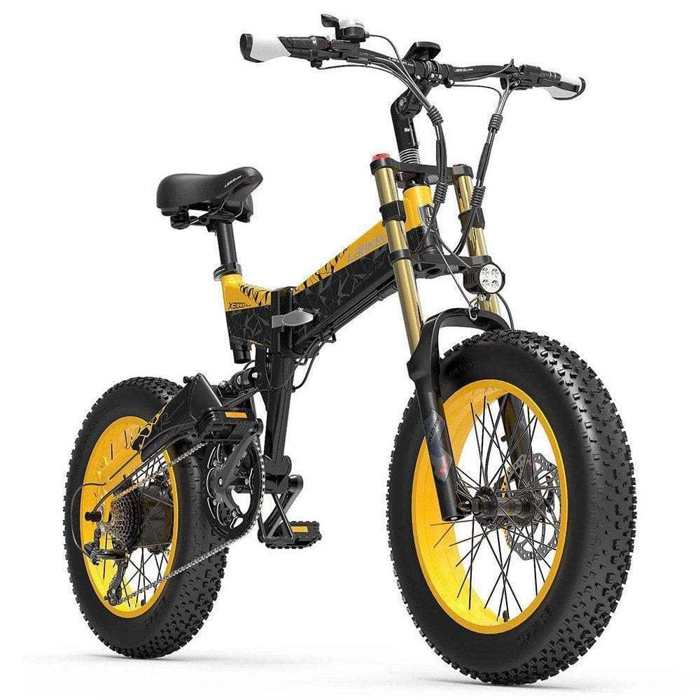 VTT électrique Pliable Lankeleisi X3000 Plus 1000W 20" Fat Bike 17.5Ah Bleu – Image 3