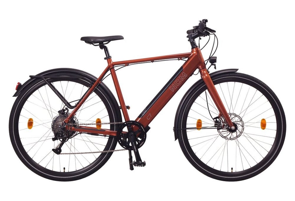 Vélo Electrique Urbain NCM C7 - 36V 14Ah 504Wh - Rouge Cuivre