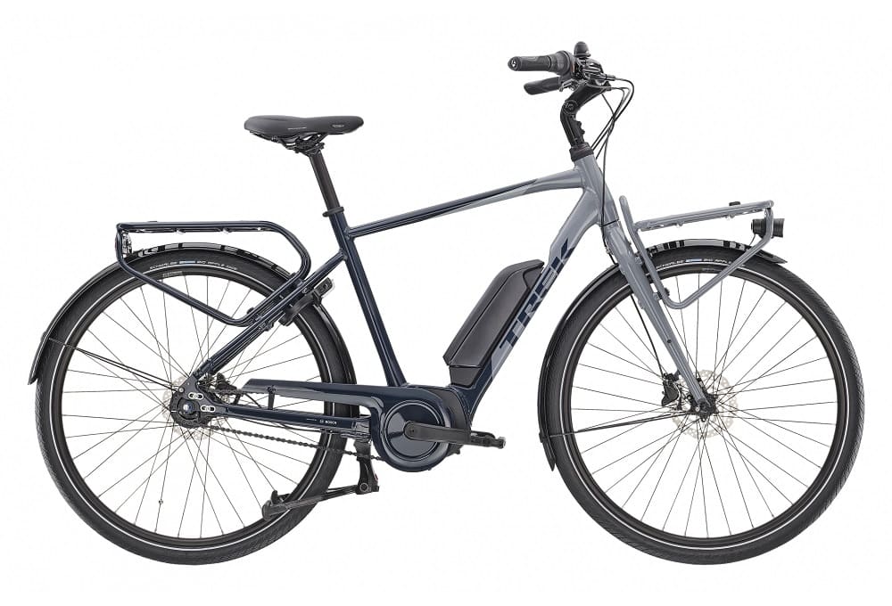 Vélo de Ville Électrique Trek District+ 2 Shimano Nexus 7V 300wh Bleu Marine / Gris 2023