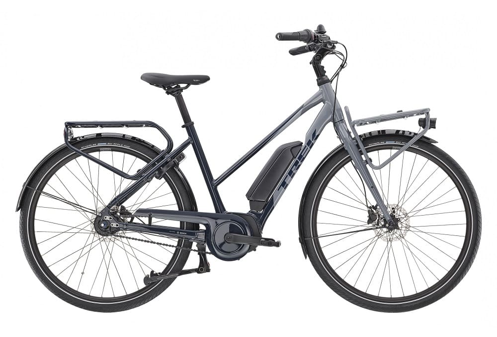 Vélo de Ville Électrique Trek District+ 2 Stagger Shimano Nexus 7V 300wh Bleu Marine / Gris 2023