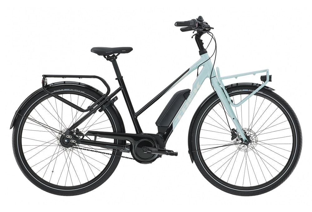 Vélo de Ville Électrique Trek District+ 2 Stagger Shimano Nexus 7V 300wh Noir / Bleu Clair 2023