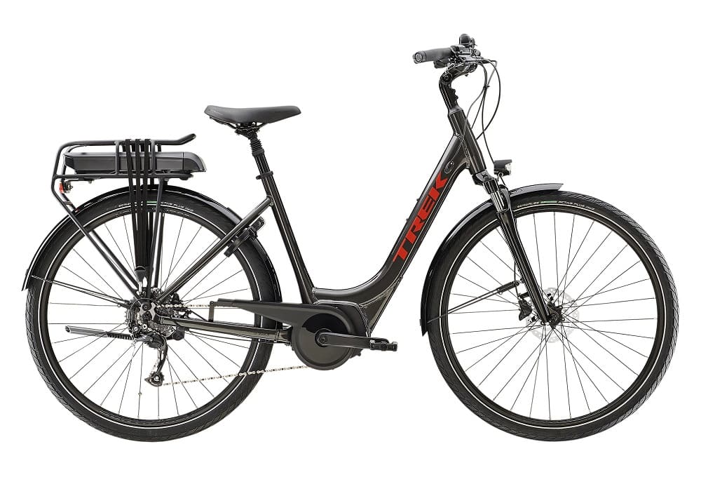 Vélo de Ville Électrique Trek Verve+ 2 Lowstep Shimano Acera/Altus 9V 400 Wh Noir 2023