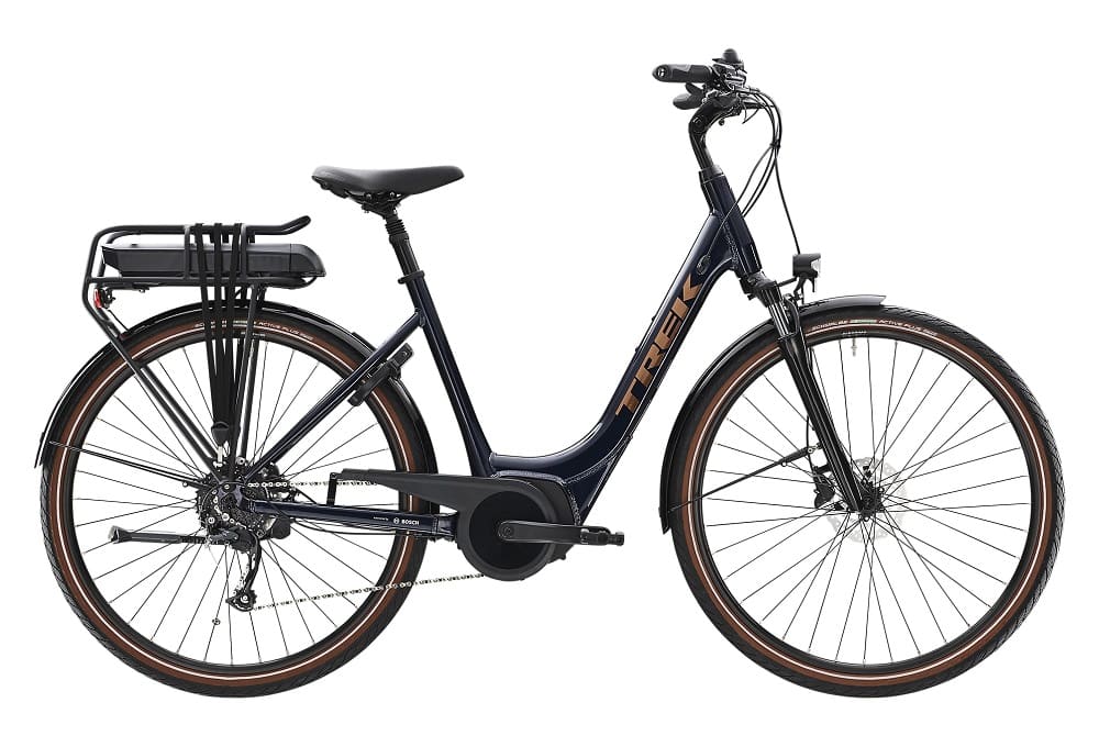 Vélo de Ville Électrique Trek Verve+ 2 Lowstep Shimano Altus 9V 500 Wh Azure 2023