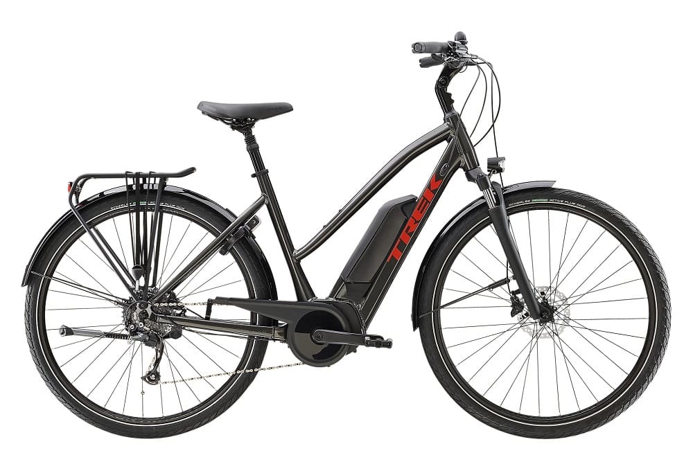 Vélo de Ville Électrique Trek Verve+ 2 Stagger Shimano Acera/Altus 9V 300 Wh Noir 2023