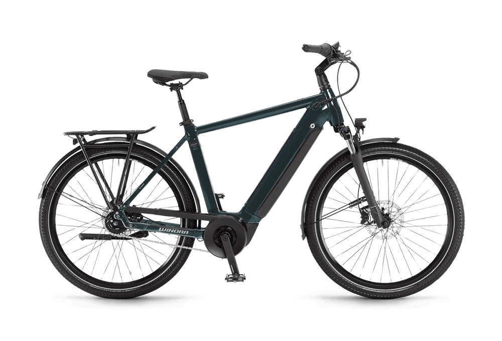Vélo de Ville Électrique WINORA Sinus N8f Bosch PowerTube 500Wh Homme vert 2023