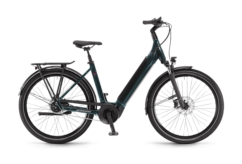 Vélo de Ville Électrique WINORA Sinus N8f Bosch PowerTube 500Wh Monotube vert 2023