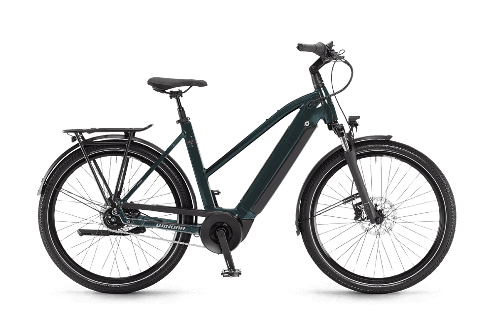 Vélo de Ville Électrique WINORA Sinus N8f Bosch PowerTube 500Wh Femme vert 2023