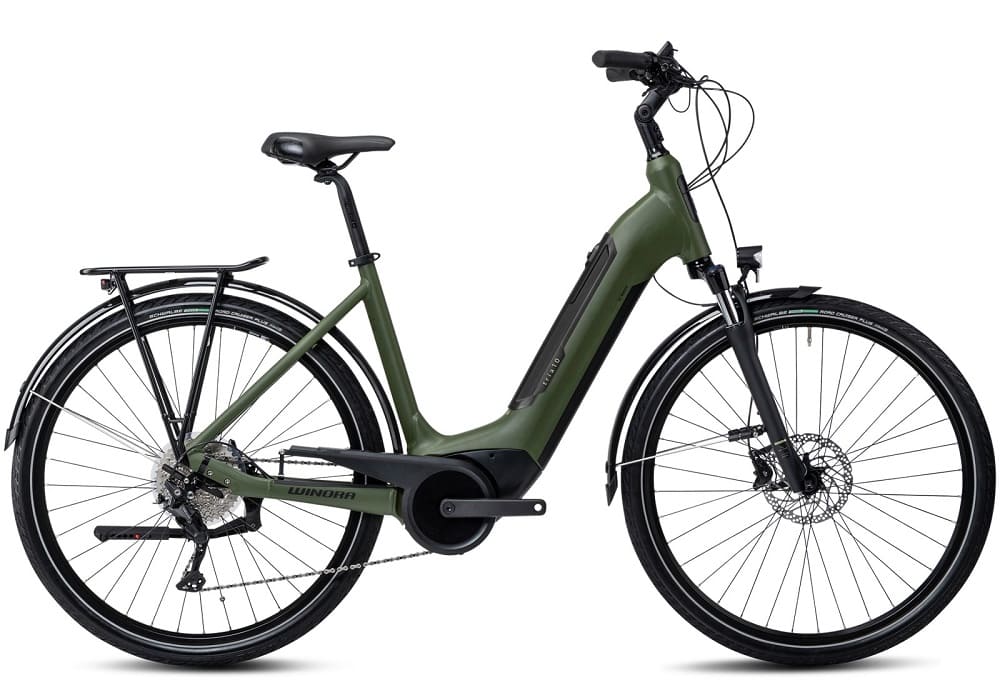 Vélo de Ville Électrique WINORA Tria 10 Wave VAE Bosch Performance Line Smart 500WH Mossgreen Matt 2023