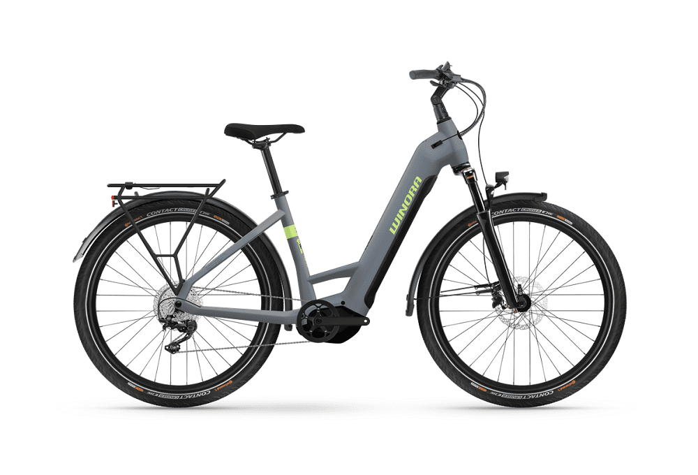 Vélo de Ville Électrique WINORA Yucatan X10 InTube 720 Wh Lowstep gris 2023
