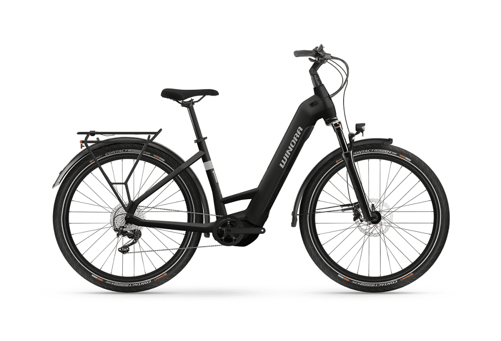 Vélo de Ville Électrique WINORA Yucatan X10 InTube 720 Wh Lowstep noir 2023
