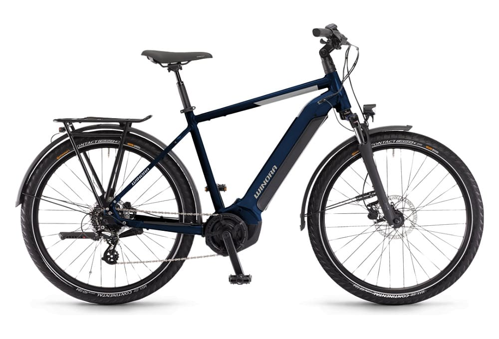 Vélo de Ville Électrique Winora Yucatan 8 Gent Shimano Altus/Acera 8V 630 Wh 27.5" Bleu Nuit 2023
