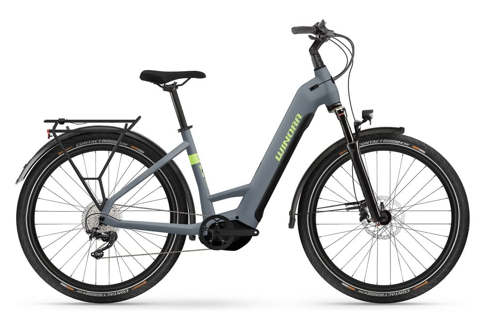 Vélo de Ville Électrique Winora Yucatan X10 Lowstep Shimano U6000 10V 27.5" 720 Wh Noir Mat 2023