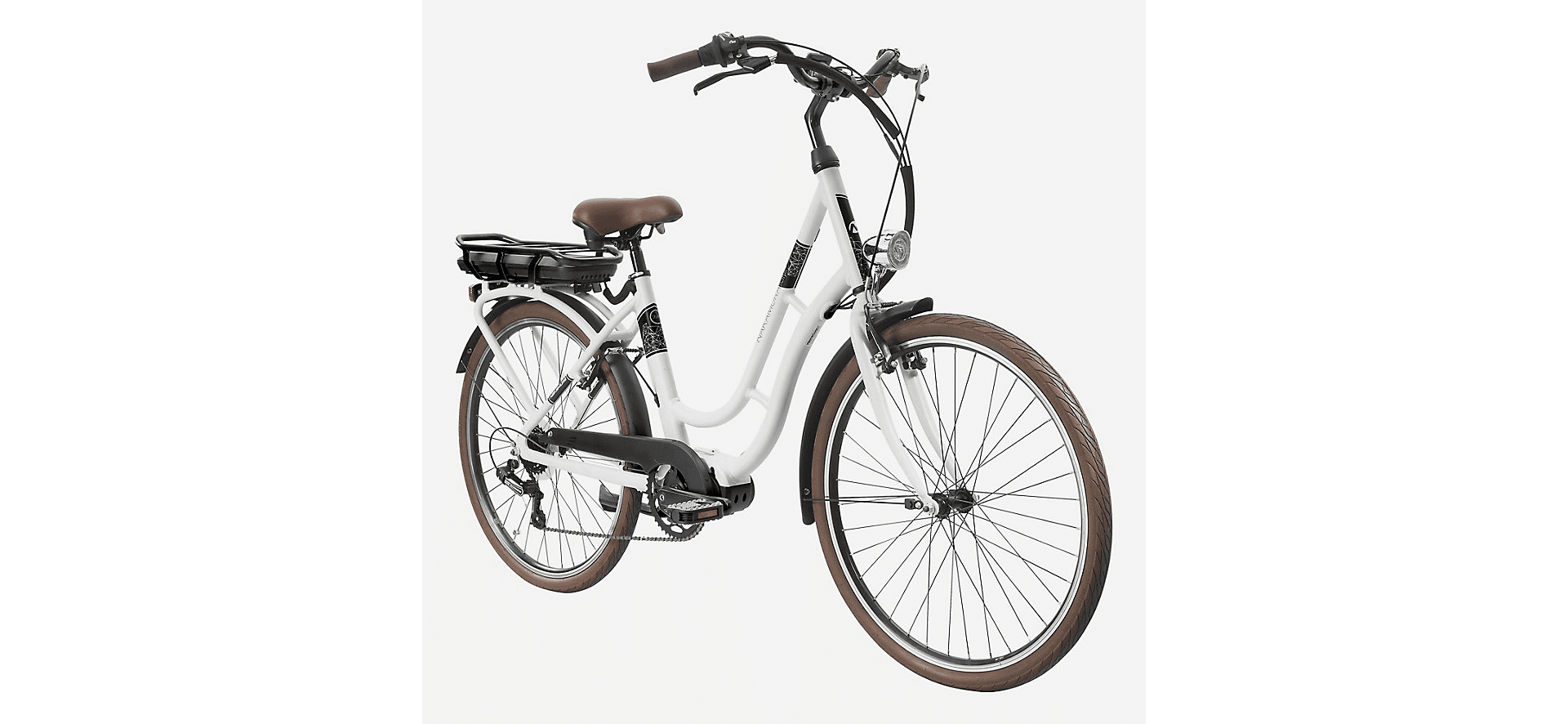 Vélo de ville électrique adulte NAKAMURA E-City 110 BLANC – Image 2