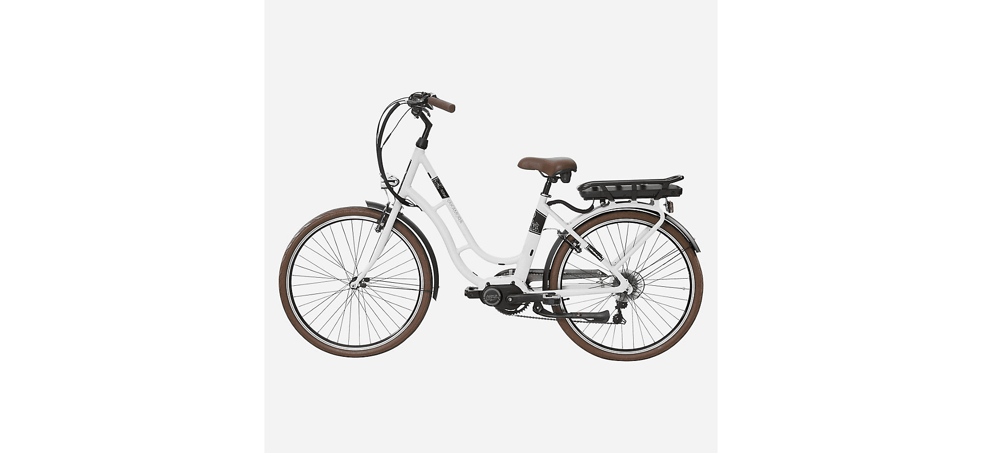 Vélo de ville électrique adulte NAKAMURA E-City 110 BLANC – Image 3