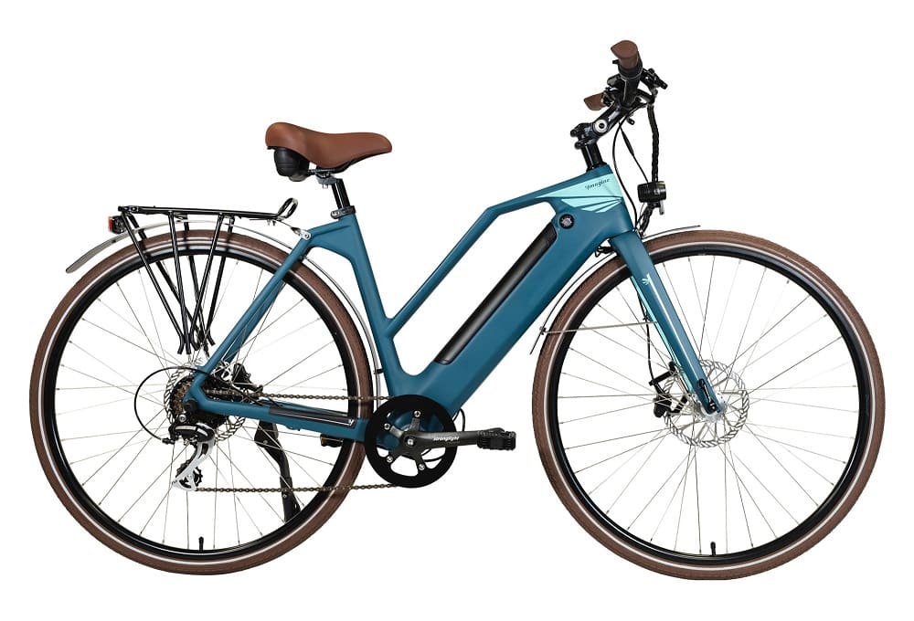 Vélo électrique YMAGINE BIKES Vadrouilleur 21.1 Full carbone Autonomie 100Km Bleu