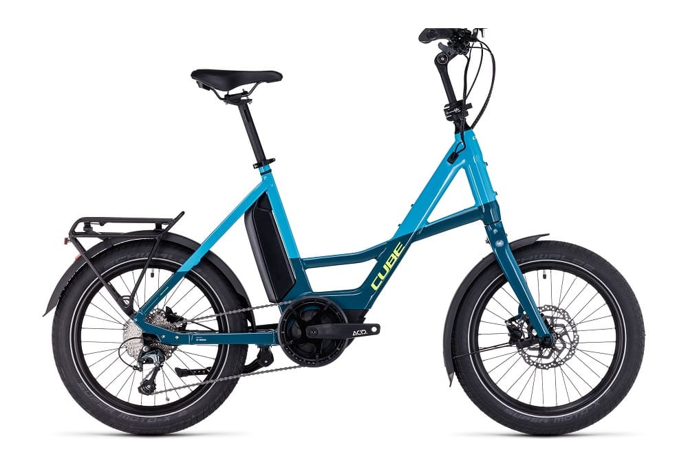 Vélo ville électrique Cube compact sport hybrid 500 blue´n´lime