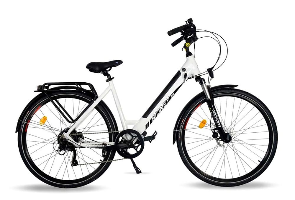 Vélo ville électrique URBANBIKER SIDNEY Blanc - Battery 504Wh Moteur 250W